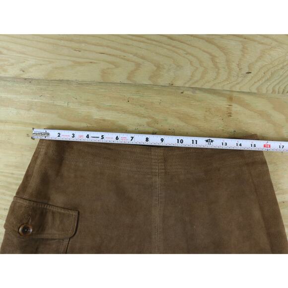 J.crew Collection Mini Skirt Womens Size 10 Suede Brown Lined Vintage Zip Italy - Picture 7 of 9